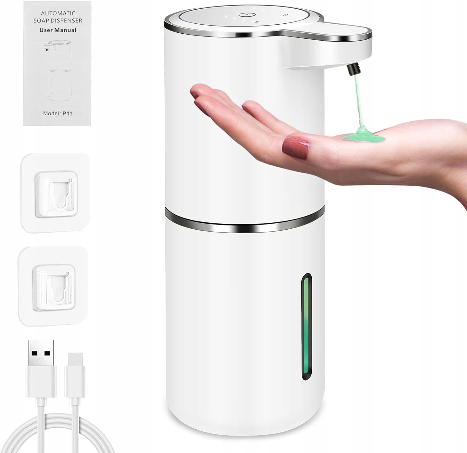Automatyczna Mydelniczka 380ml Z Czujnikiem i Ładowaniem Usb