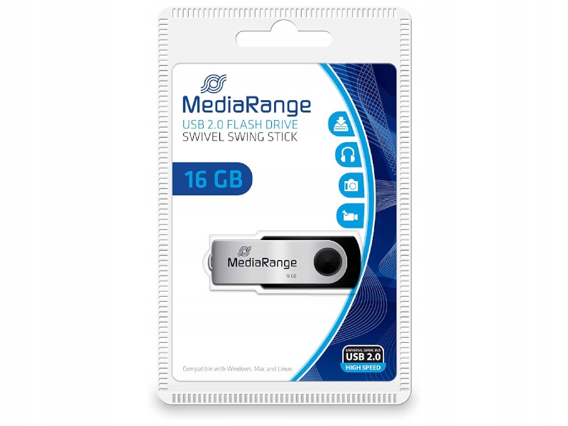 

Pendrive pamięć MediaRange 16GB Usb 2.0 13-17 MB/s