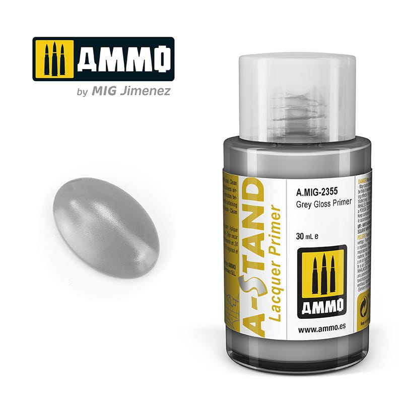 Ammo 2355 A-stand Lacquer Grey Gloss Primer 30ml