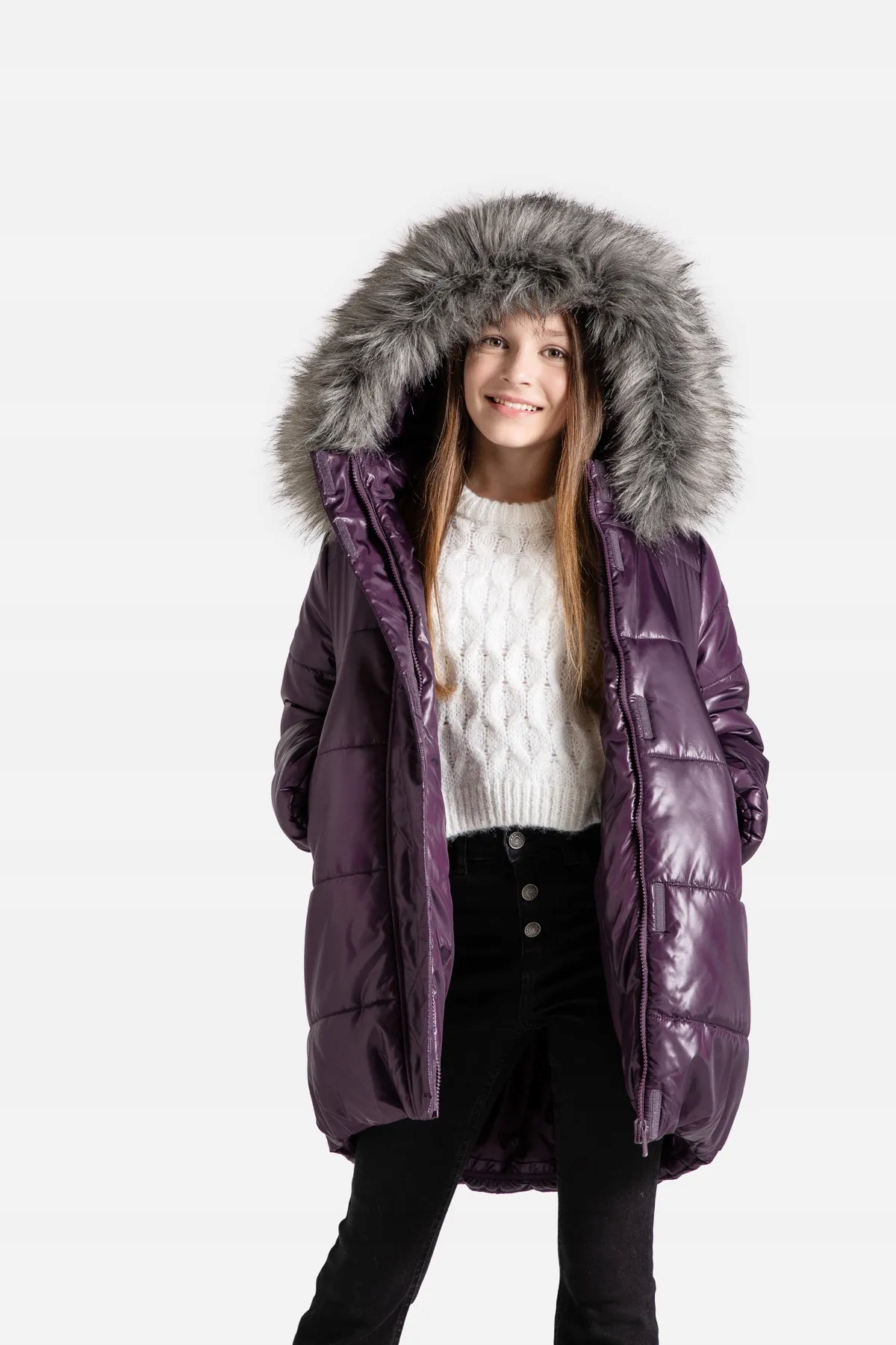 Kurtka Zimowa Dziewczęca Fioletowa 122 Coccodrillo ZC4