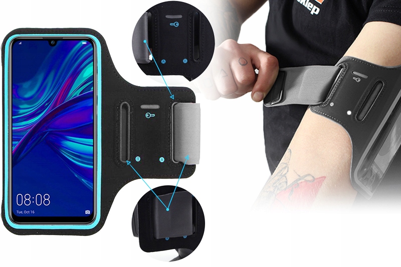 ARMBAND SPORTOWA OPASKA NA RAMIĘ CZARNY ARMBAND NA TELEFON ETUI DO BIEGANIA Model BK