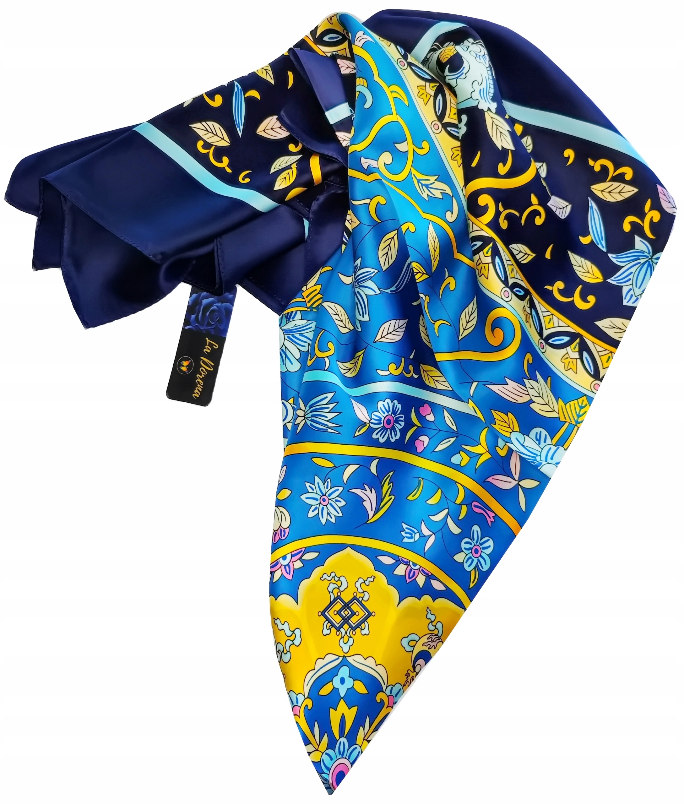 APASZKA JEDWABNA CHUSTA JEDWAB NATURALNY MORWOWY 100% JAKOŚĆ PREMIUM HQ Model LD912101