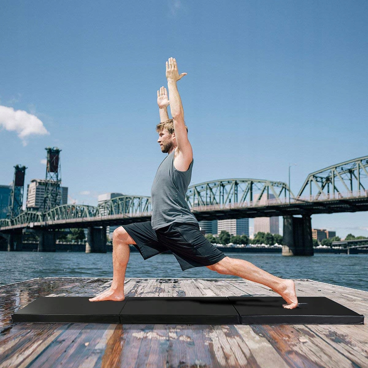 MATERAC GIMNASTYCZNY TRENINGOWY DO ĆWICZEŃ MATA FITNESS SKŁADANA Twardość twarde