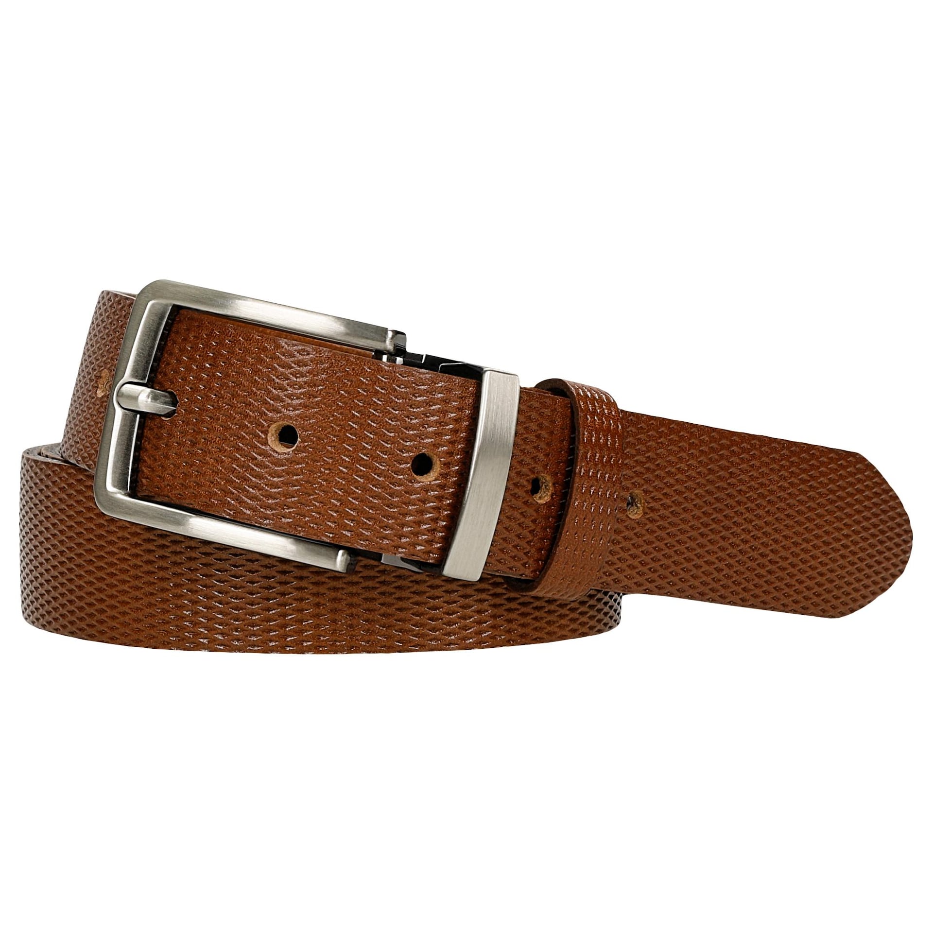 Pásek Kožený Opask elegantní Pravá Kůže Ražená Hnědý vel. 90
