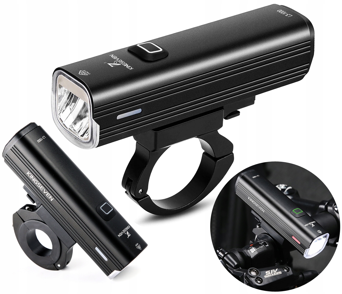 

Lampka Rowerowa przód Led 1000lm latarka 4800mAh