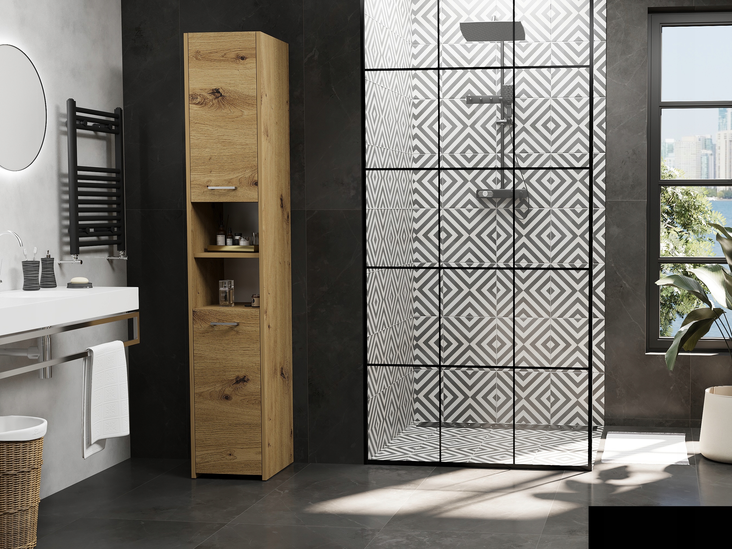 Nowoczesna SZAFKA ŁAZIENKOWA REGAŁ 40CM L-1 ARTISAN