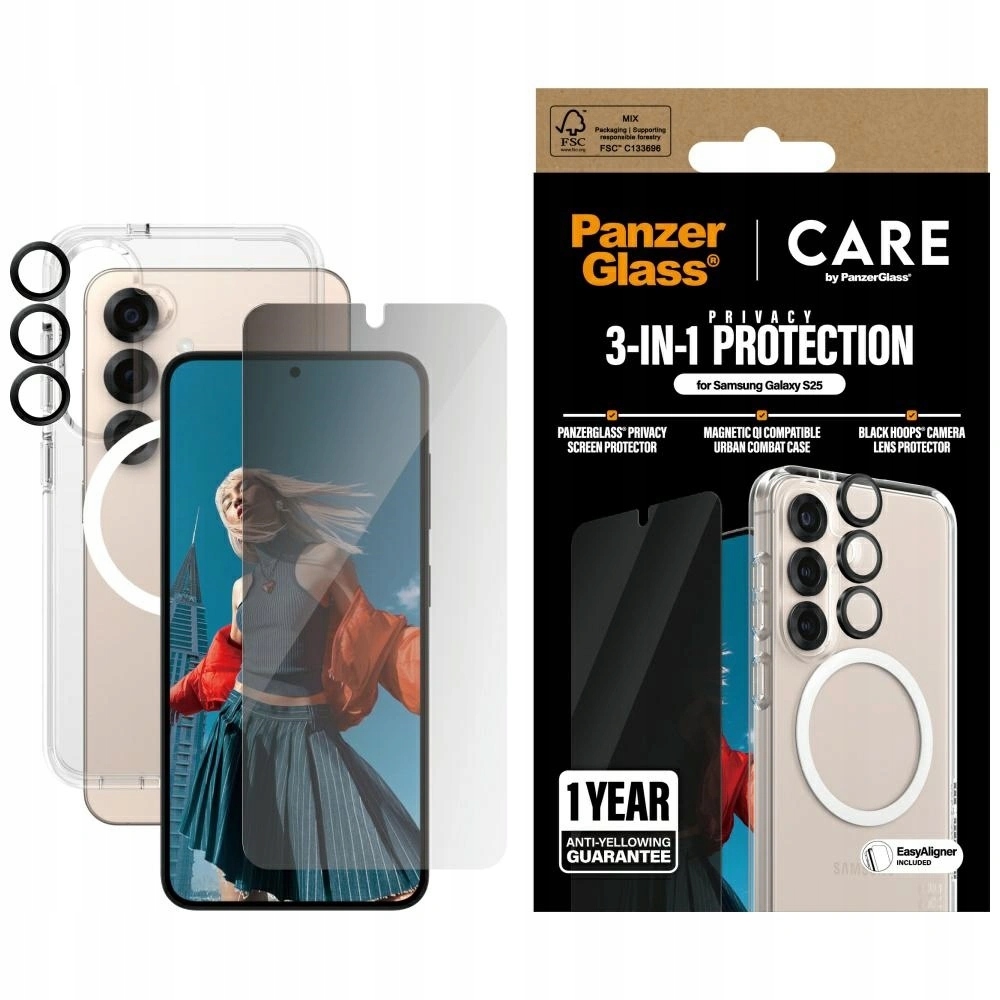 Pouzdro PanzerGlass soukromá sklo sklo na kameru pro Galaxy S25