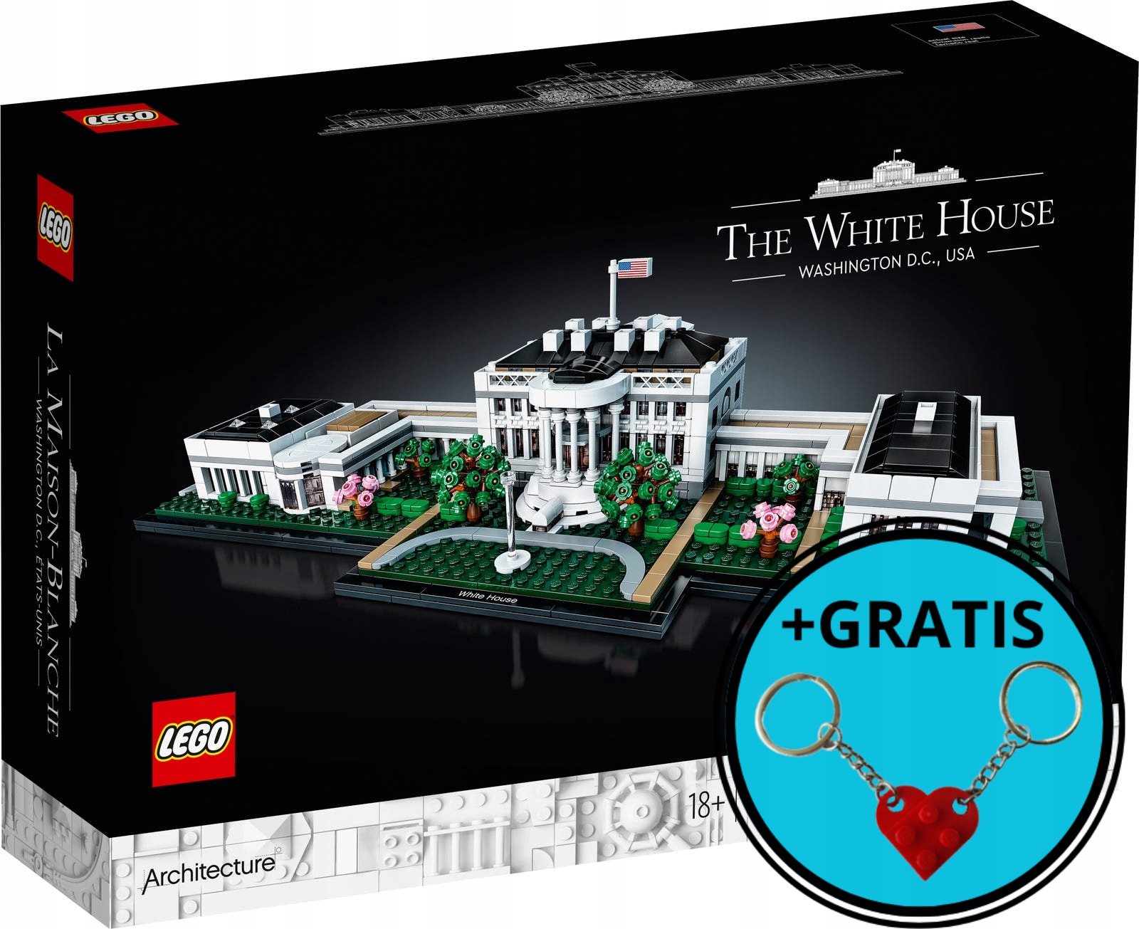 LEGO Architecture Biały Dom 21054 + 2 x brelok LEGO - GRATIS