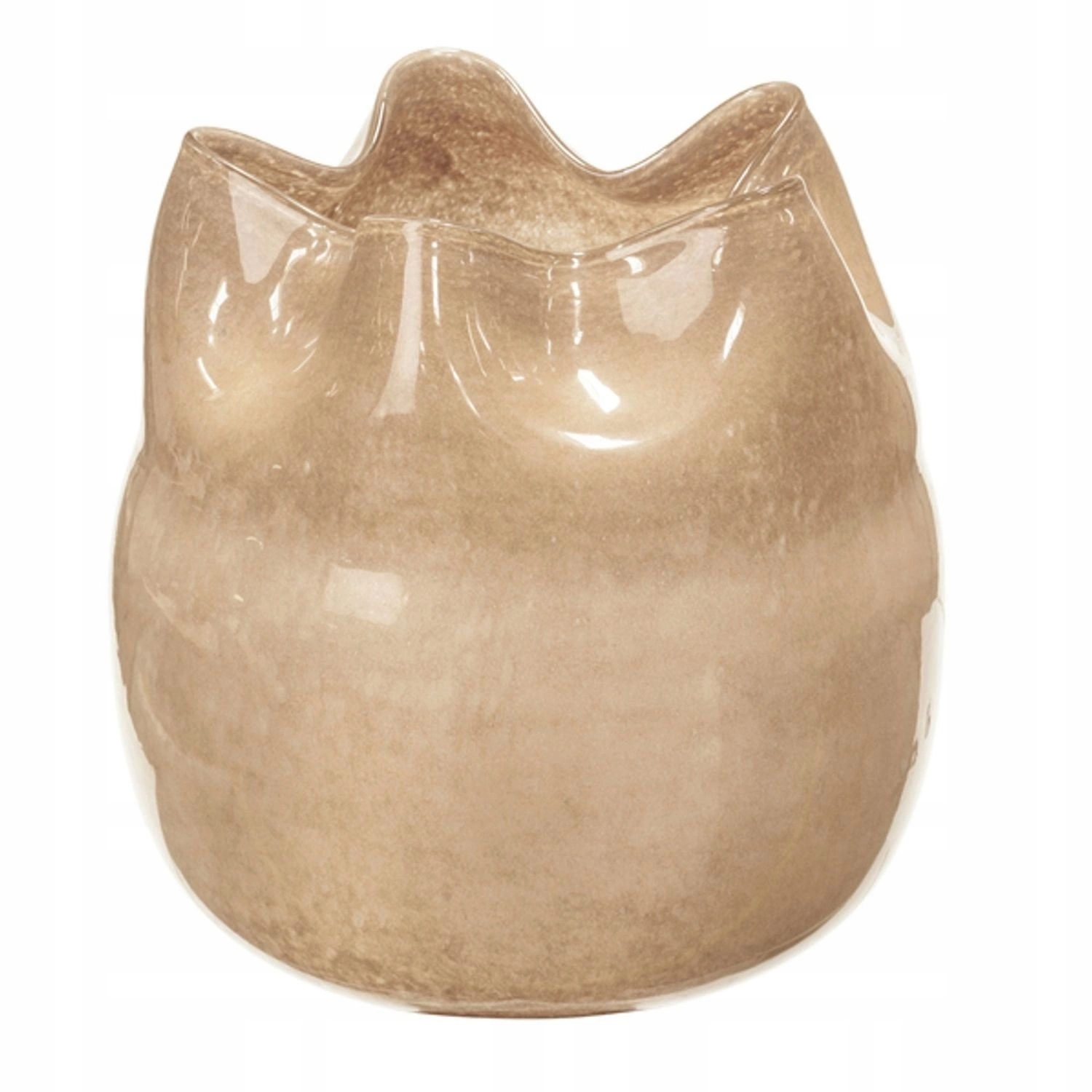 Skleněná váza Broste Copnehagen písková, moderní, na květiny, 30 cm