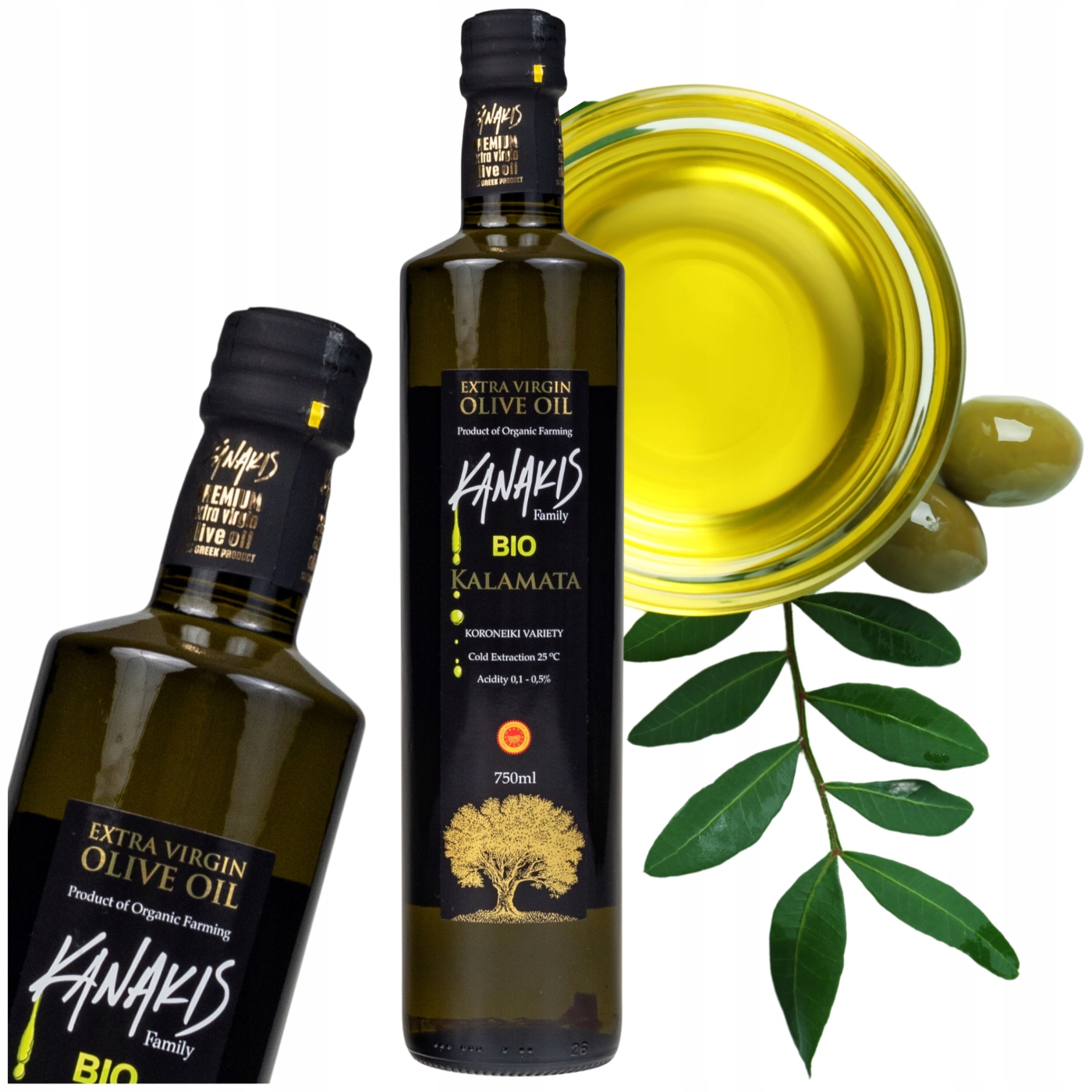 Levně Řecký olivový olej 750 ml Extra panenský olej z Kalamaty Bio Ekologický Svěží