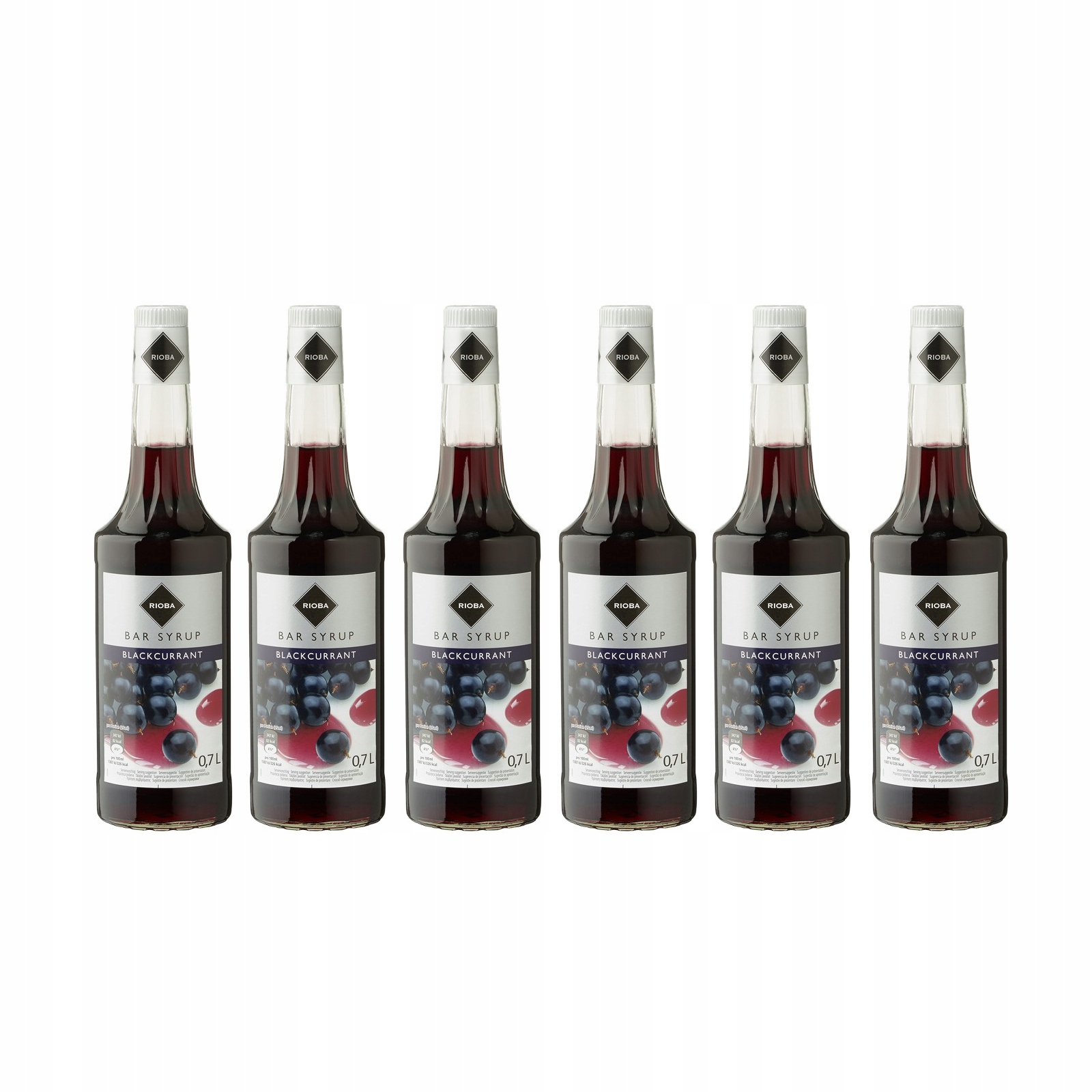 Levně 6 x barmanský sirup Rioba Černý Rybíz 700 ml