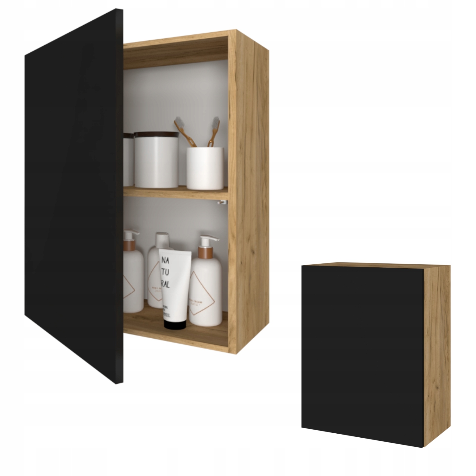 Závěsná koupelnová skříňka do koupelny Police Karo 30 Craft Černá Matná