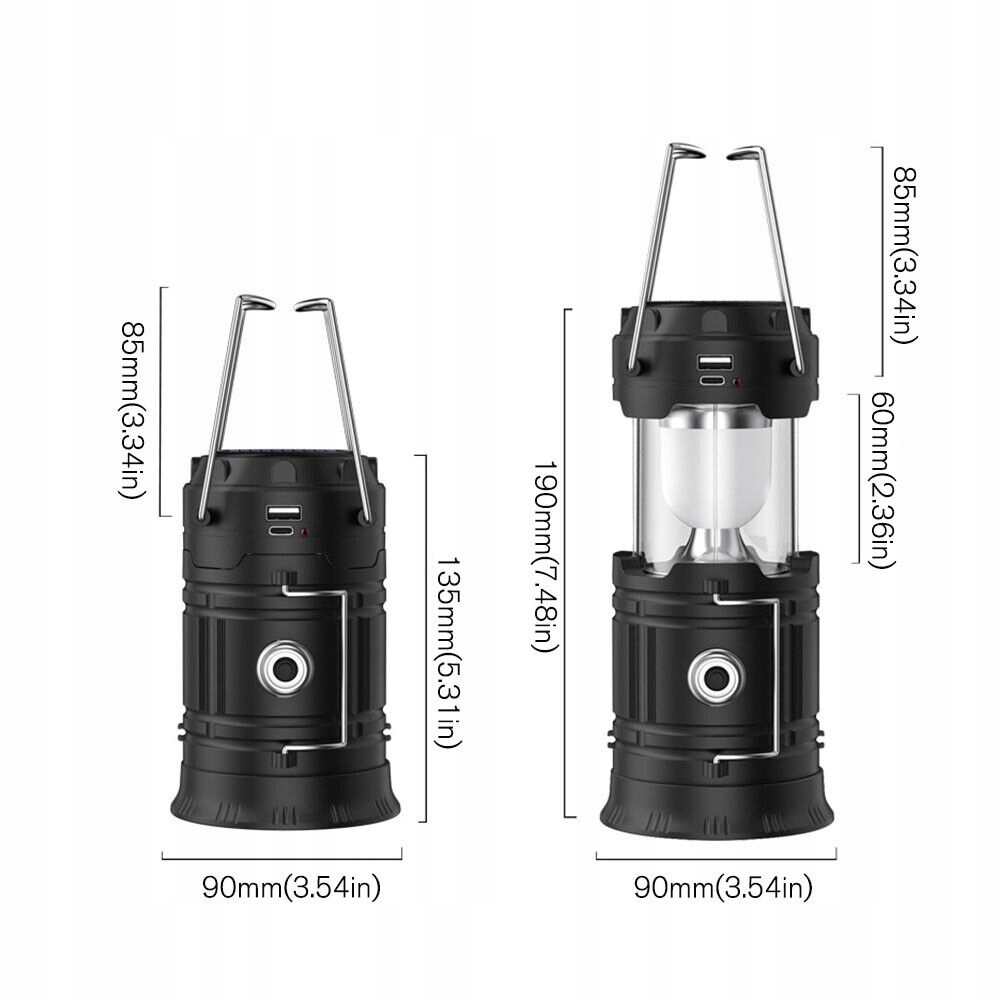 LAMPA KEMPINGOWA LED SOLARNA LATARKA 2w1 POWERBANK USB KOLORY Model 1140