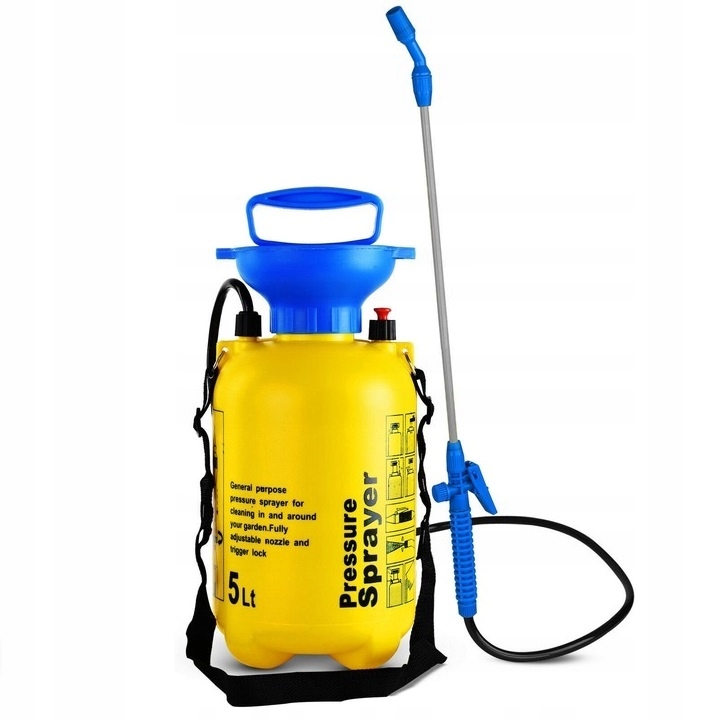 OPRYSKIWACZ CIŚNIENIOWY RĘCZNY SPRYSKIWACZ OGRODOWY 5L PASEK + DŁUGA LANCA Stan opakowania oryginalne
