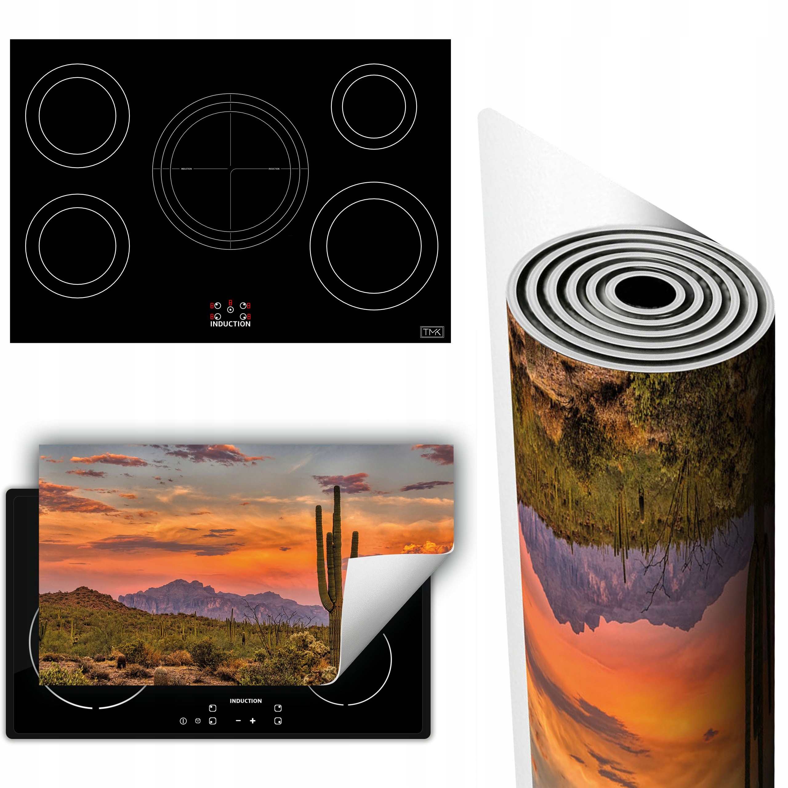 Vinylová Podložka Ochrana Sporáku Desky 90x52 Kaktusy