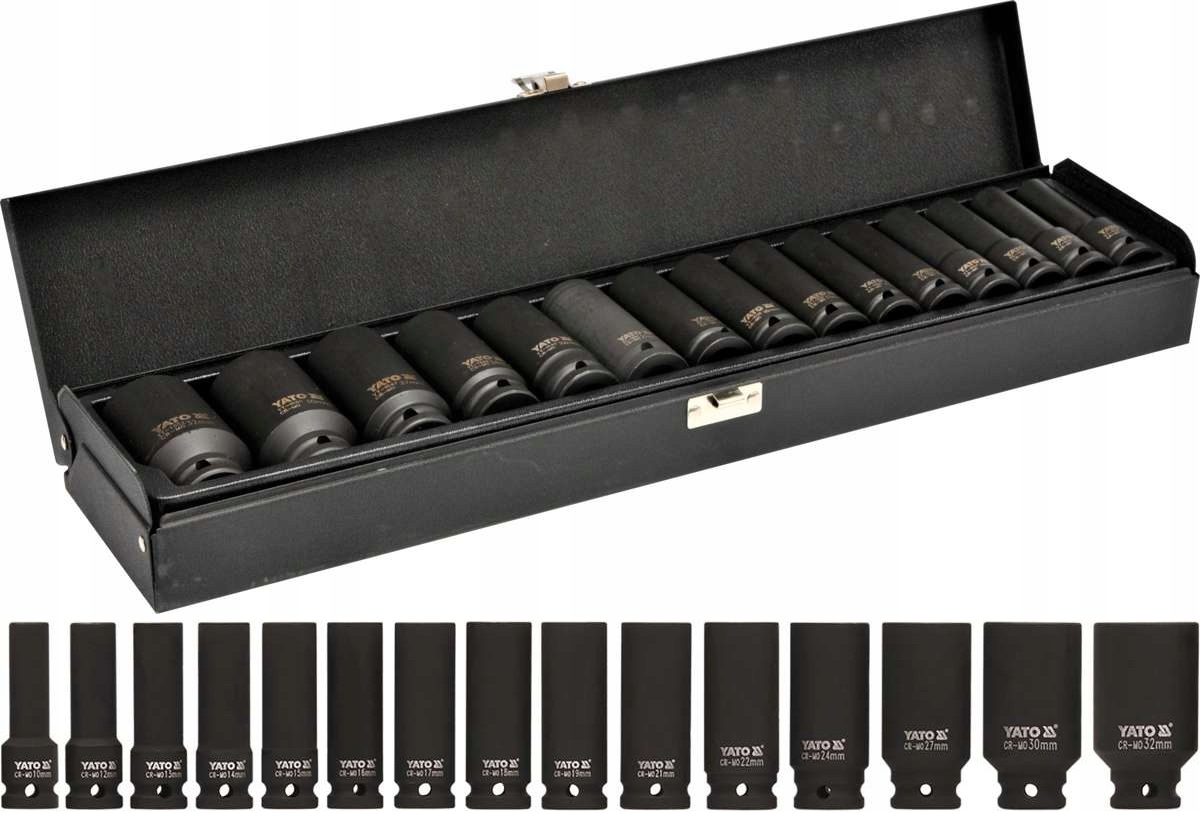 ZESTAW NASADEK UDAROWYCH DŁUGICH 15szt YT-1055