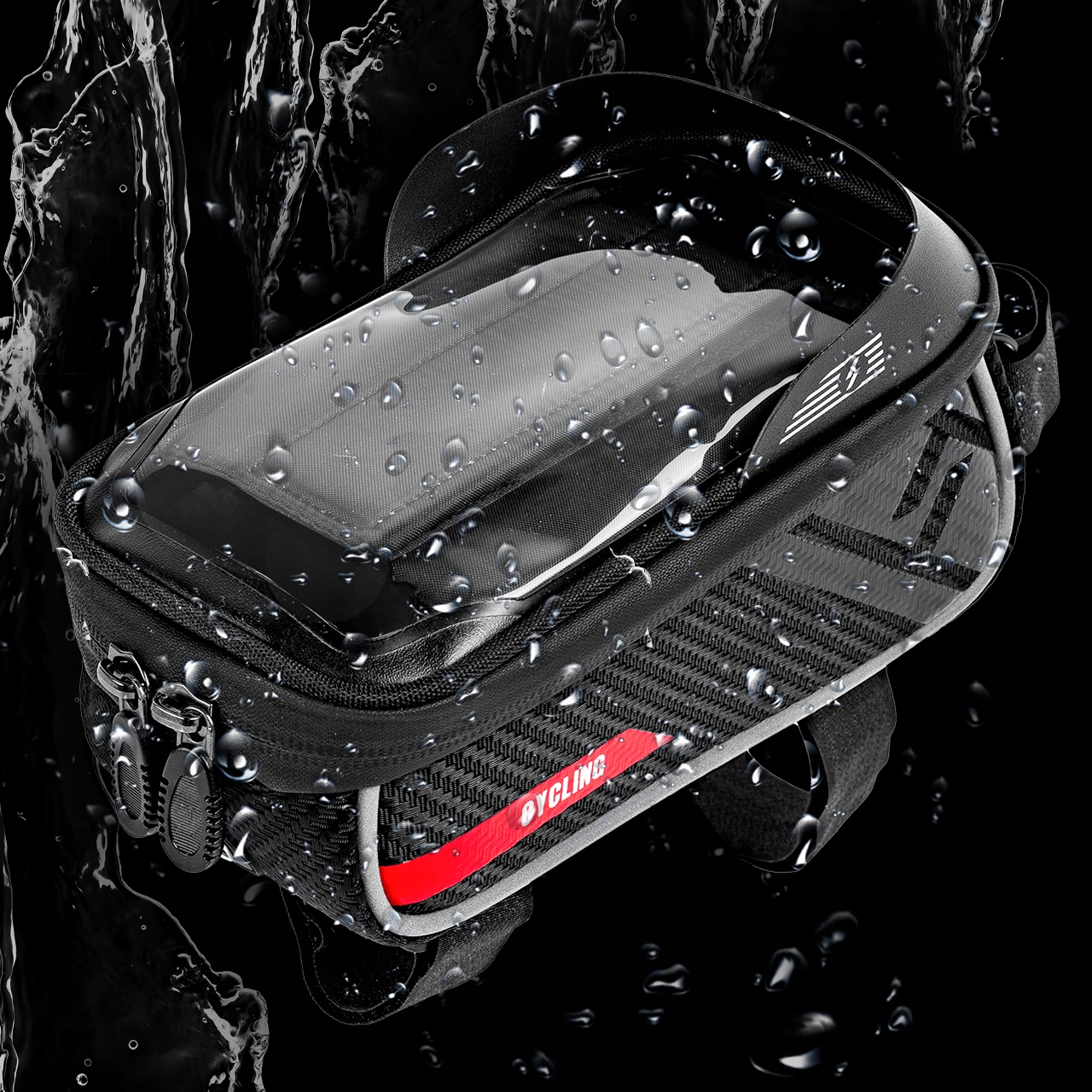 SAKWA NA ROWER TORBA ROWEROWA WODOOPORNY NA RAMĘ UCHWYT ŚCIĄGANY ETUI 1L Materiał dominujący tworzywo sztuczne