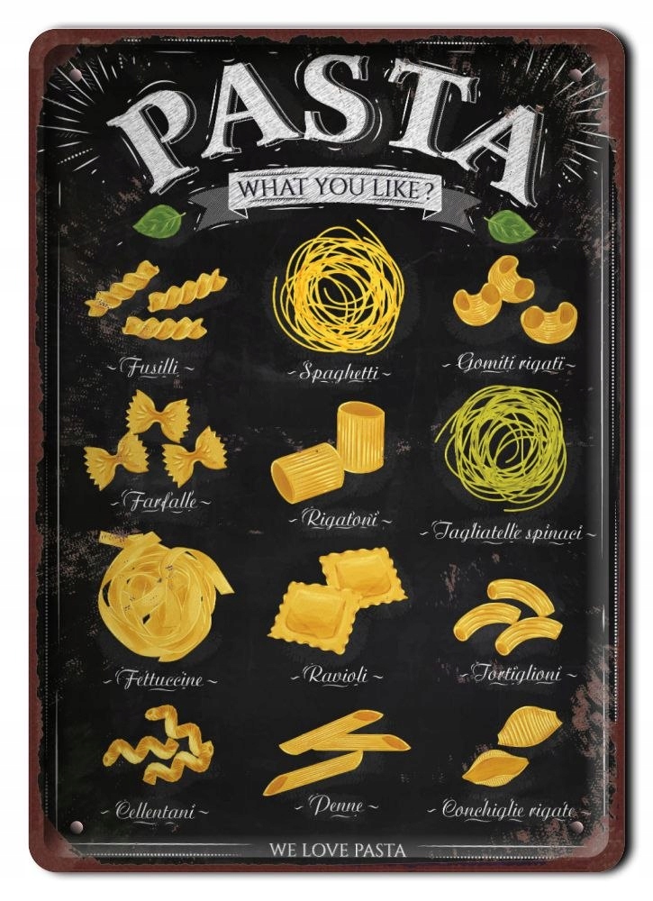 Pasta Plakat Metalowy Szyld Retro Vintage #11001
