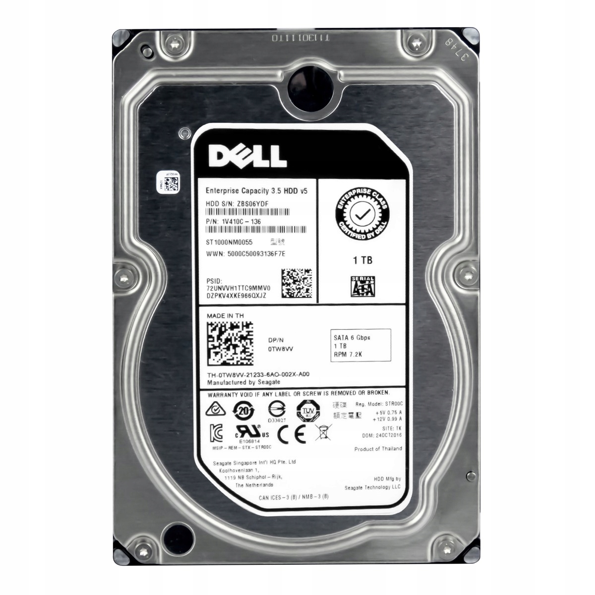 Dell 1TB 0TW8VV 7.2K 128MB Sata III 3.5'' ST1000NM0055