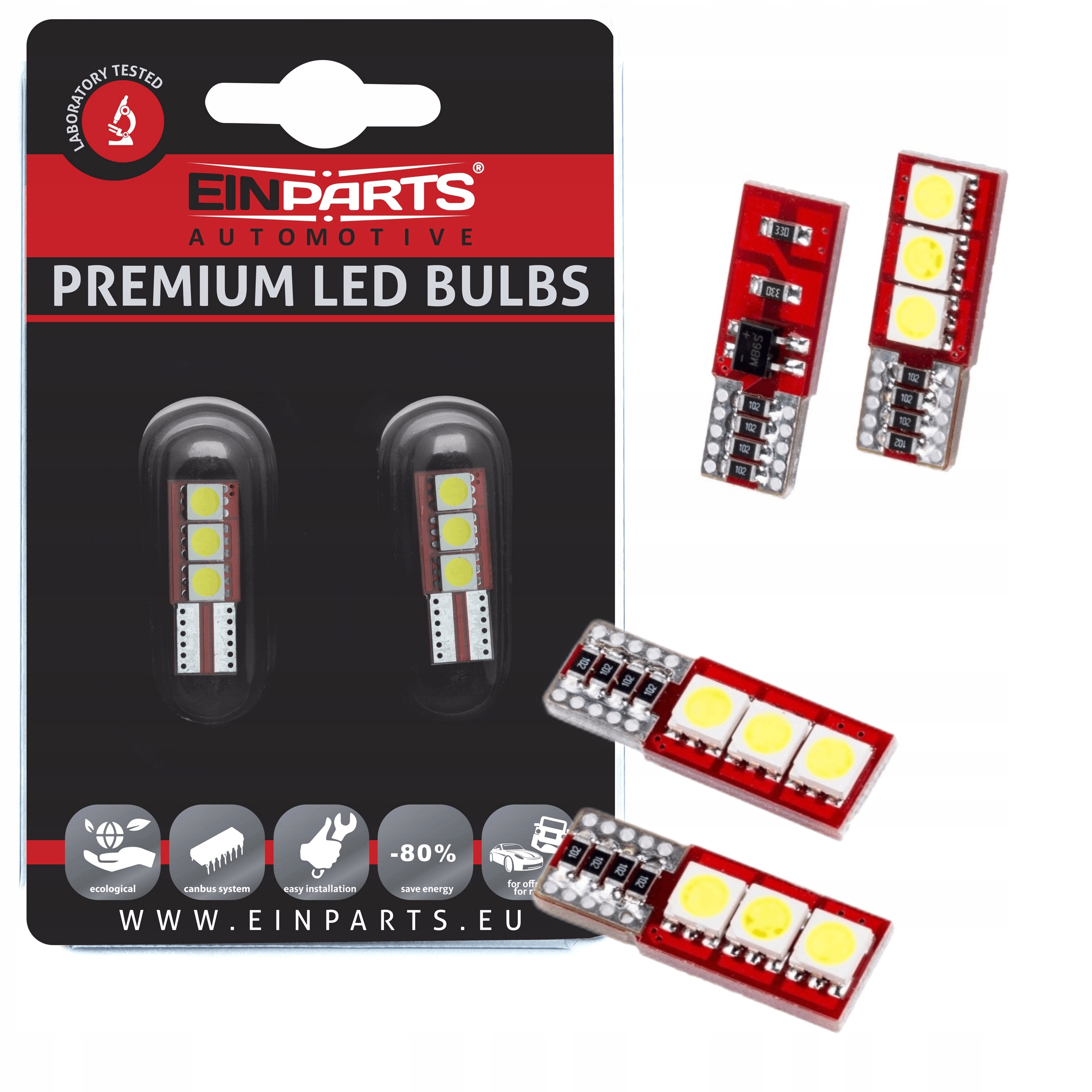 Żarówki Led W5W 6000K 3x Smd 5050 12V Canbus