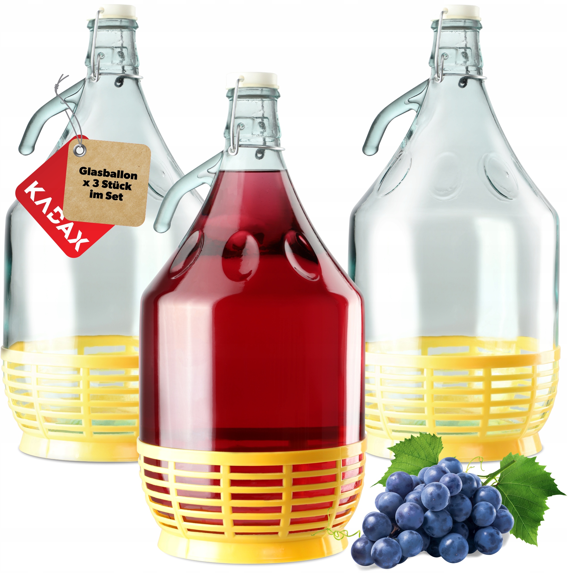 

Gąsior Balon 5L Dama Butelka Na Wino W Koszu 3szt