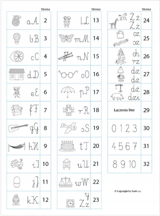 ZESZYT DO KALIGRAFII NAUKI PISANIA Z LINIATURĄ 32k Nośnik książka papierowa