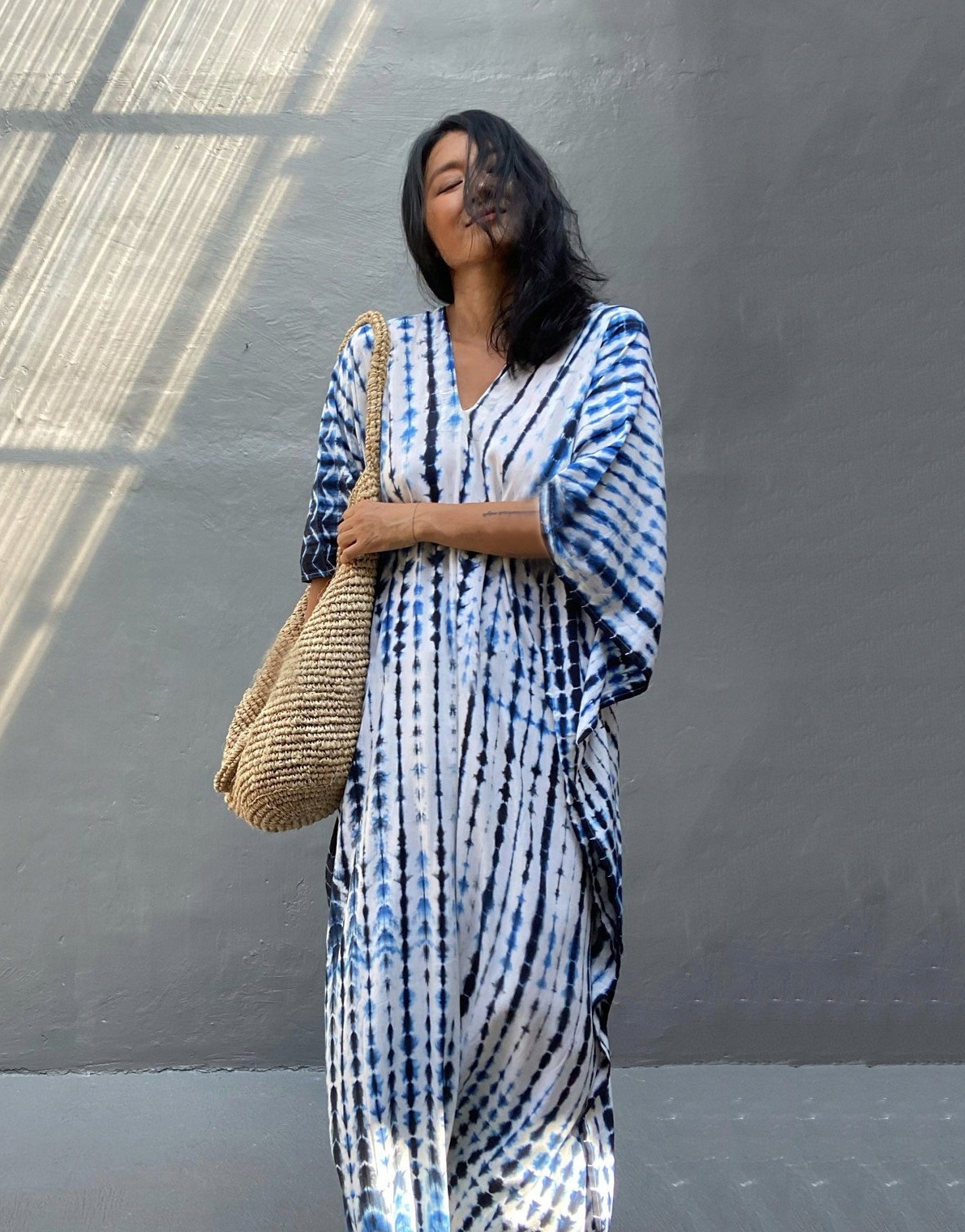 PAREO TUNIKA BOHO LETNIA SUKIENKA DŁUGA NARZUTKA Wzór dominujący mix wzorów