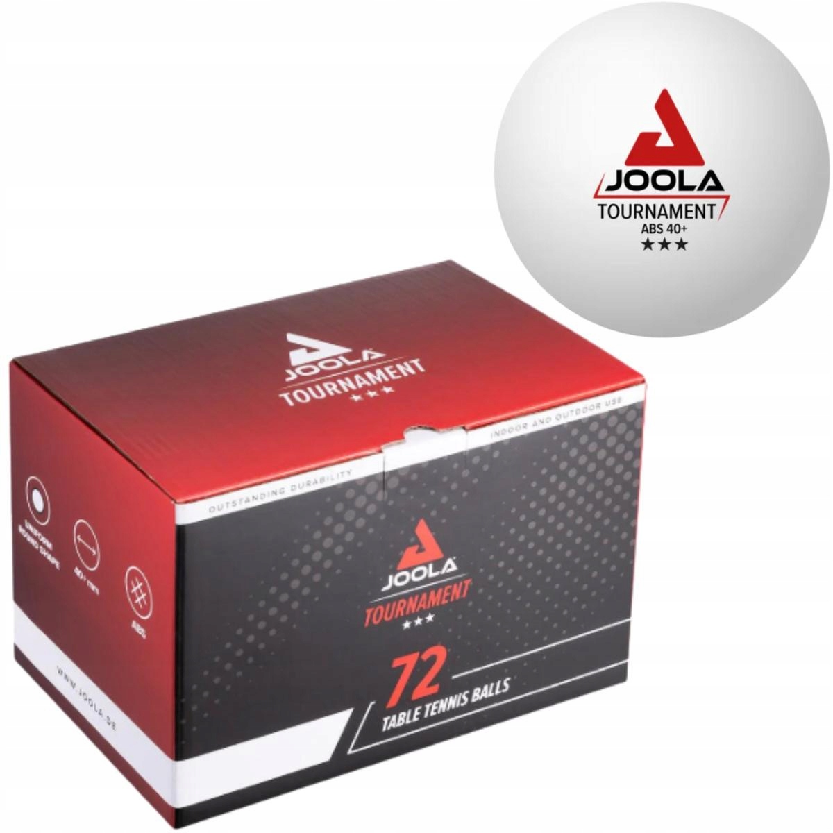 Míčky Na Stolní Tenis Joola Tournament 3 Hvězdičky 72KS Bílé