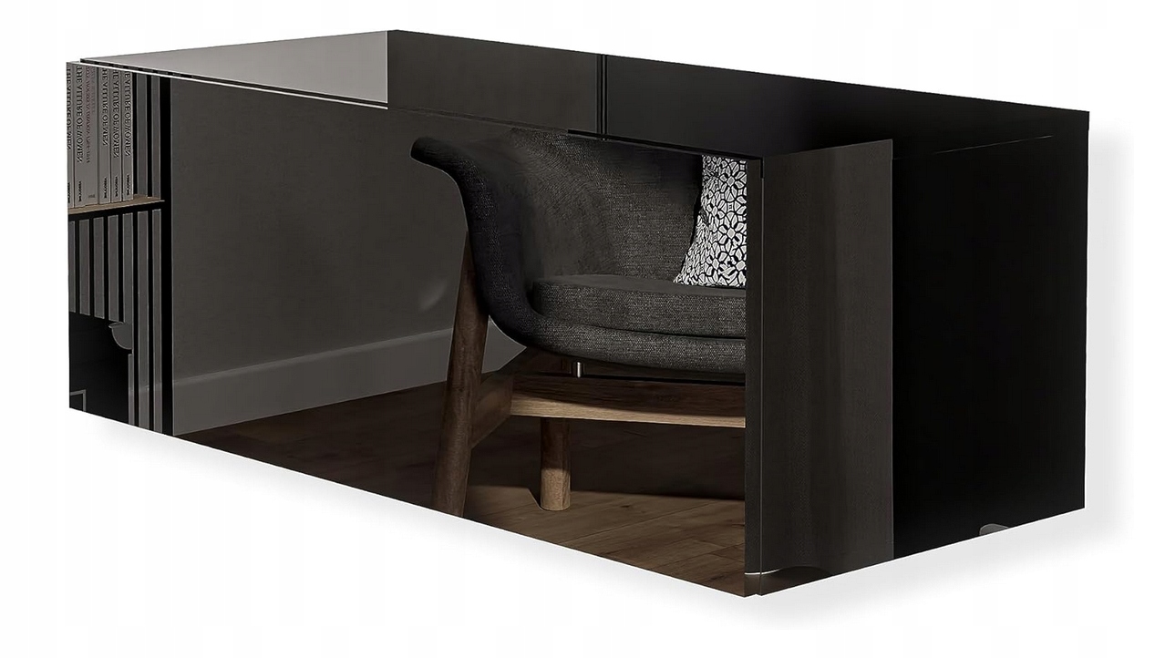 Moderní Rtv skříňka černá s vysokým leskem 90 cm