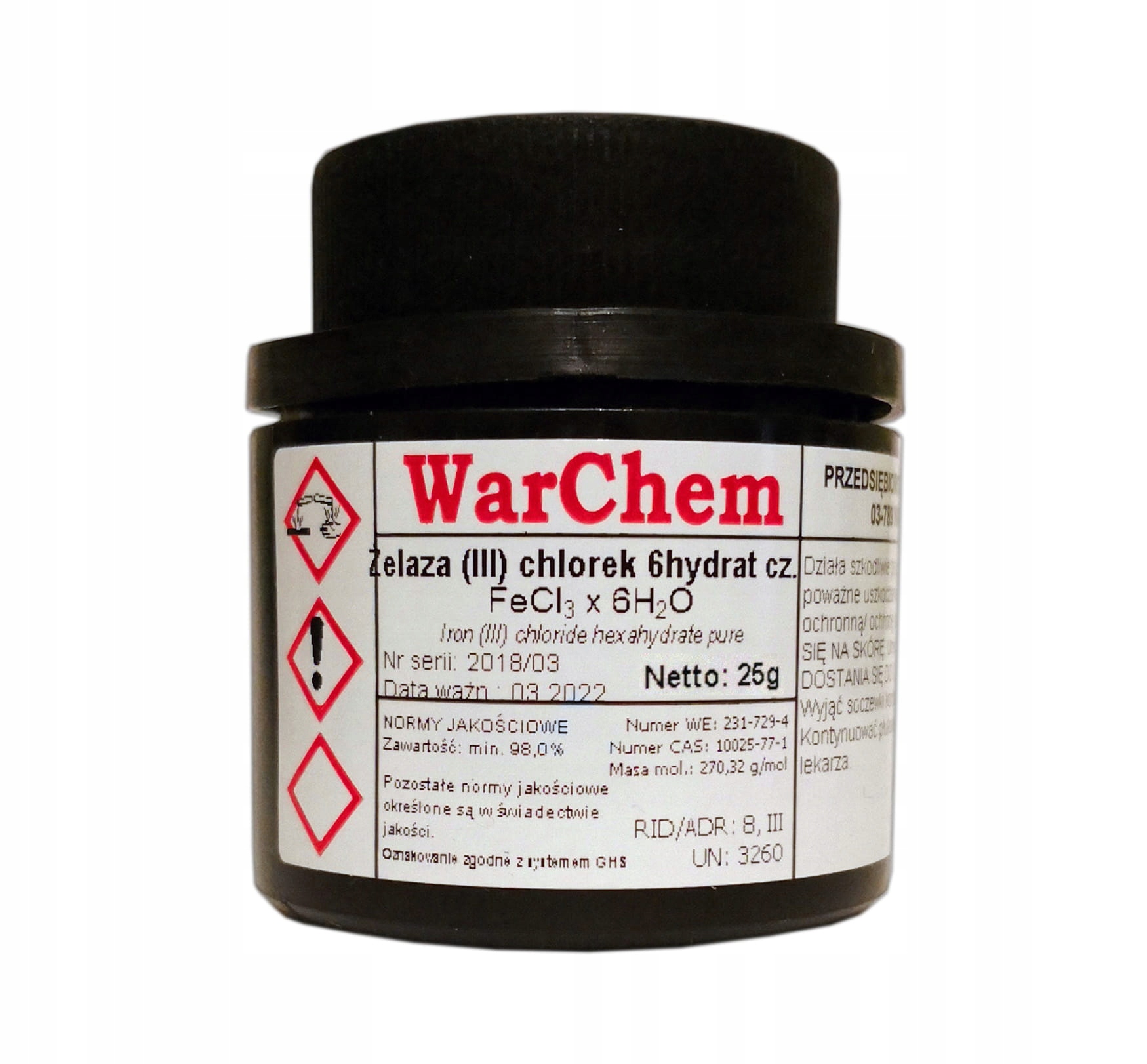 

Chlorek Żelaza (III) 6hydrat czysty 25g Warchem