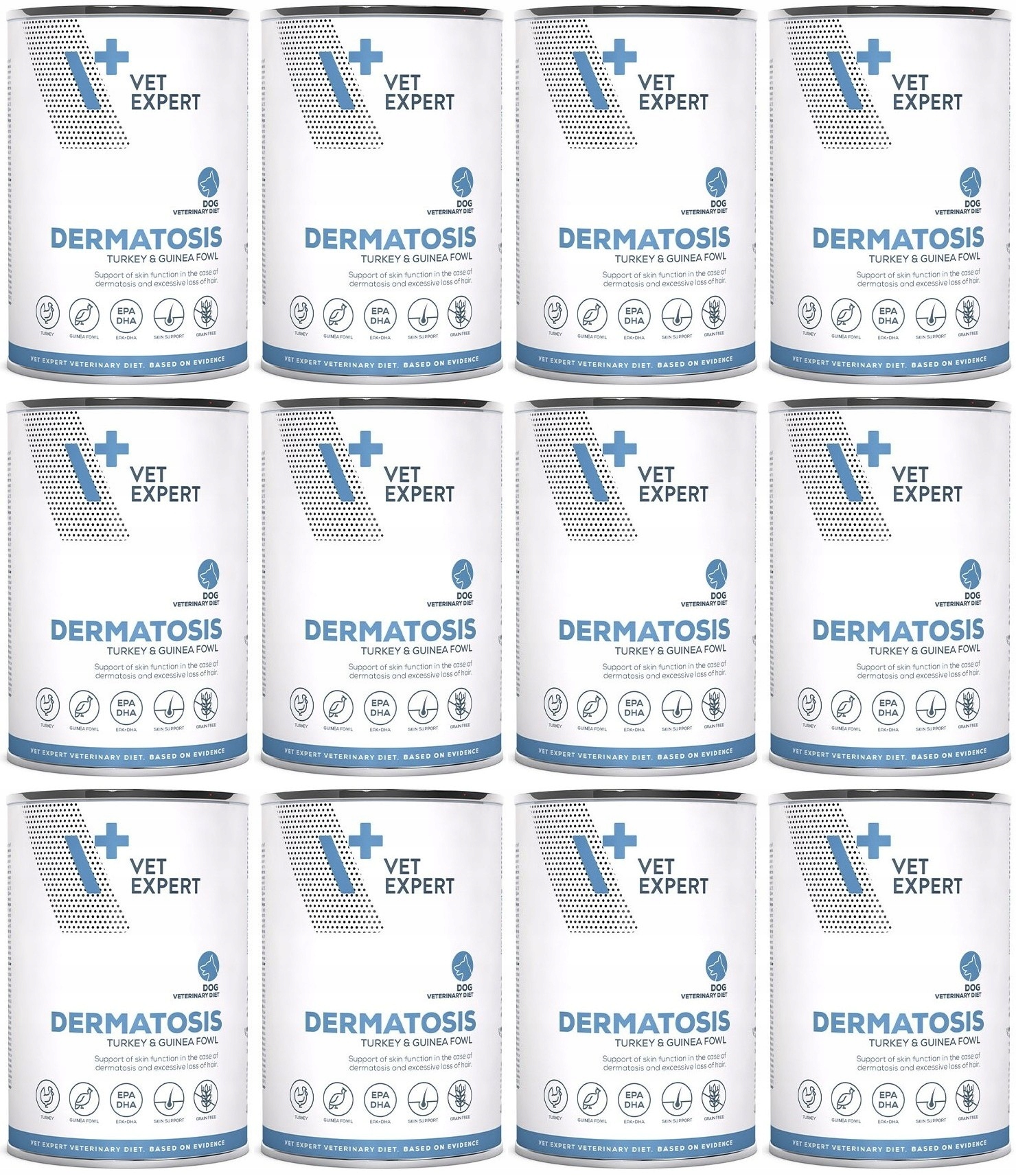 Levně 4T VetExpert Dog Dermatosis Krůta & Perlička 12 x 400 g