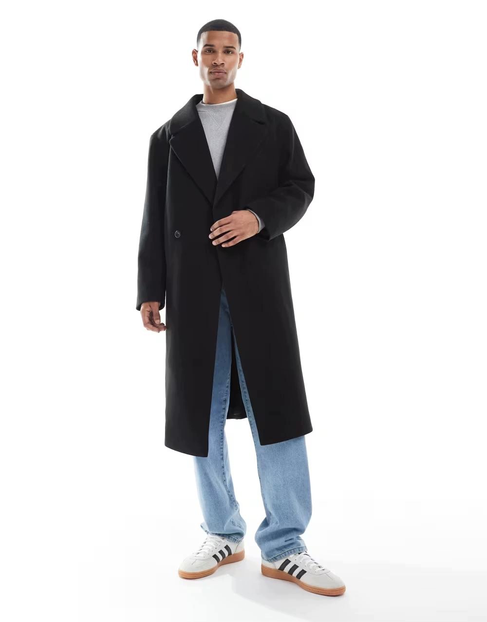 Černý Kabát Knoflíky Límec B23__50/52