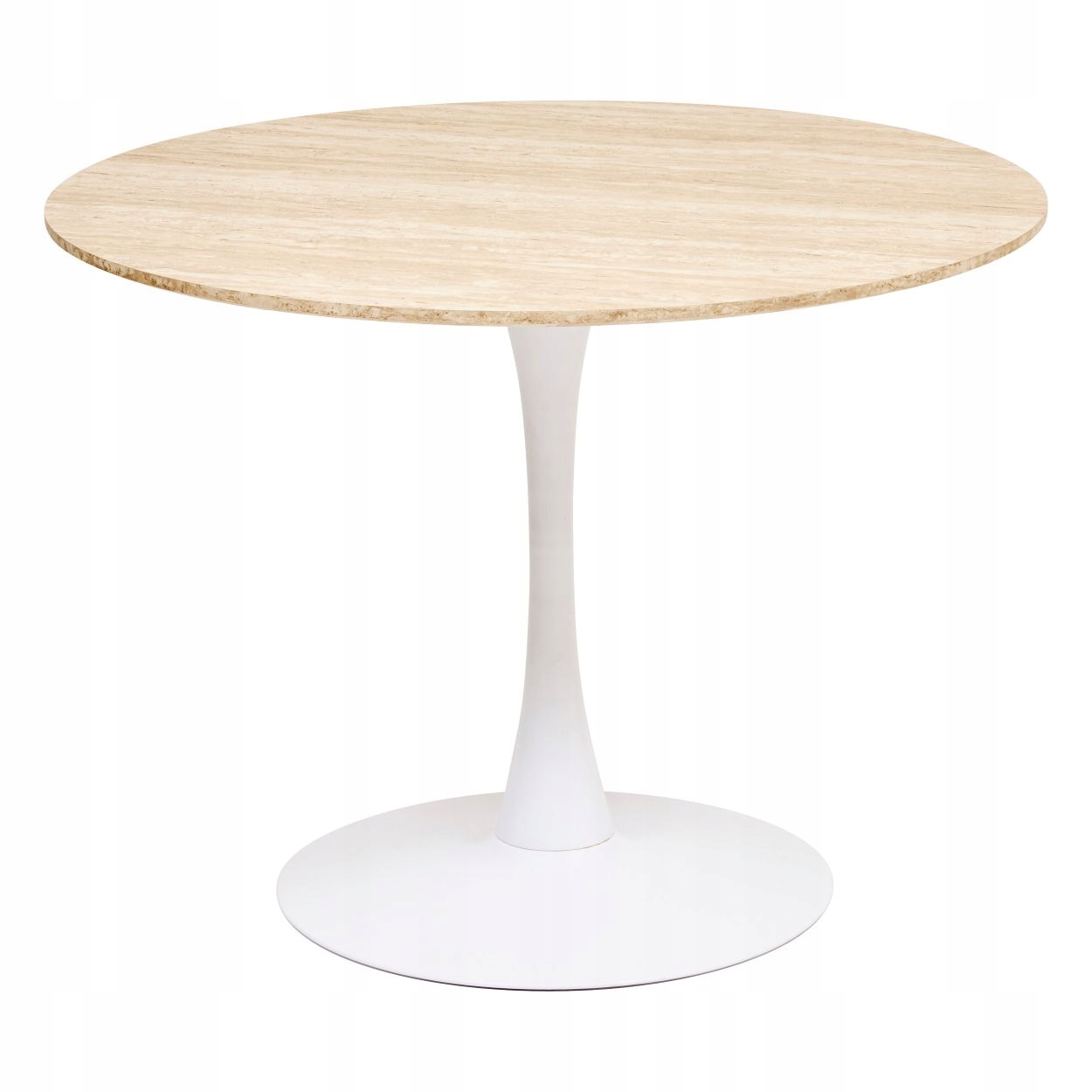 Stůl Kulatý 100 CM Do Jídelny Kuchyně Bílý Velký Boho Skandinávský Styl