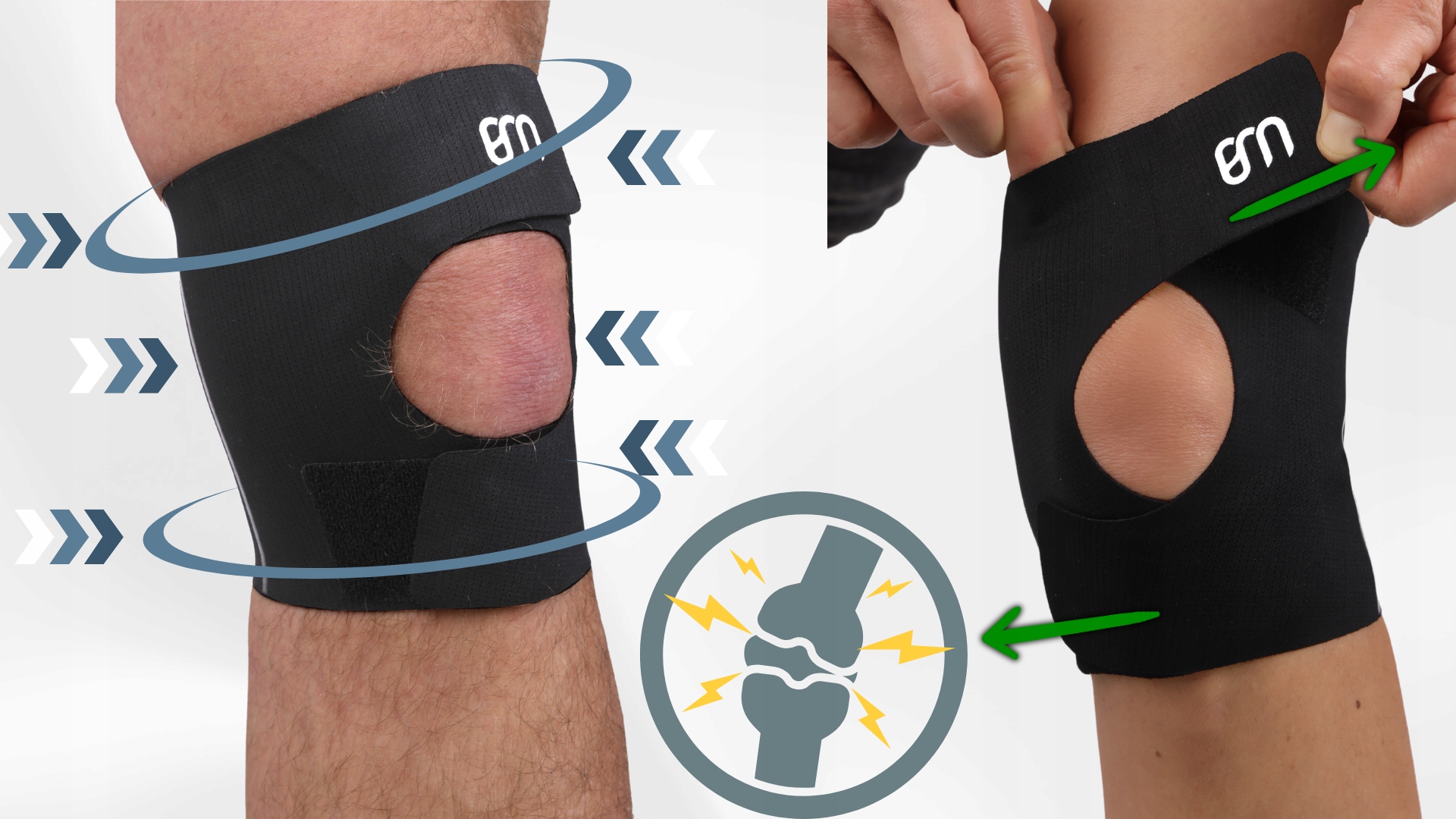 STABILIZATOR ORTEZA KOLANA OPASKA STAWU KOLANOWEGO ELASTYCZNA BEZSZWOWA r.L Rodzaj ściągacz na kolano