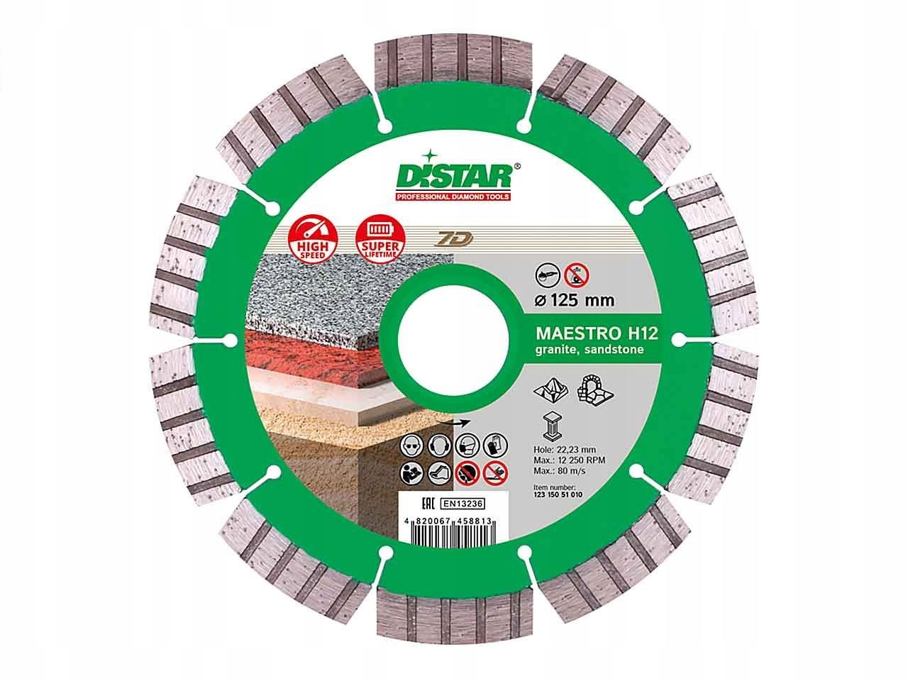 Diamantový kotouč Distar 12315051010 125x22,2 mm Granit Pískovec Výprodej