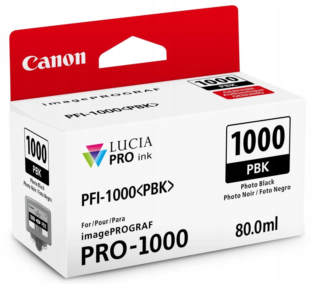 Canon inkoustová náplň PFI-1000 (foto černá, 80ml) pro Canon imagePROGRAF P