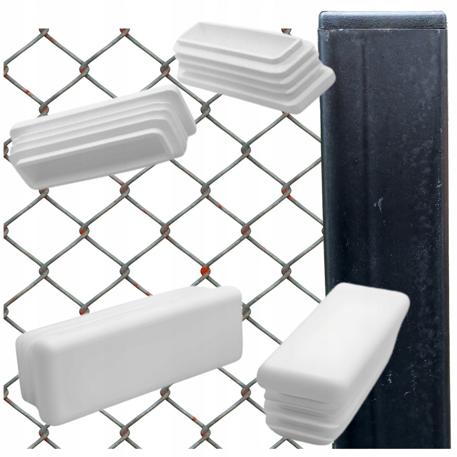 Vnitřní krytka na profil sloupku stříška 60x20 100 Ks Bílá