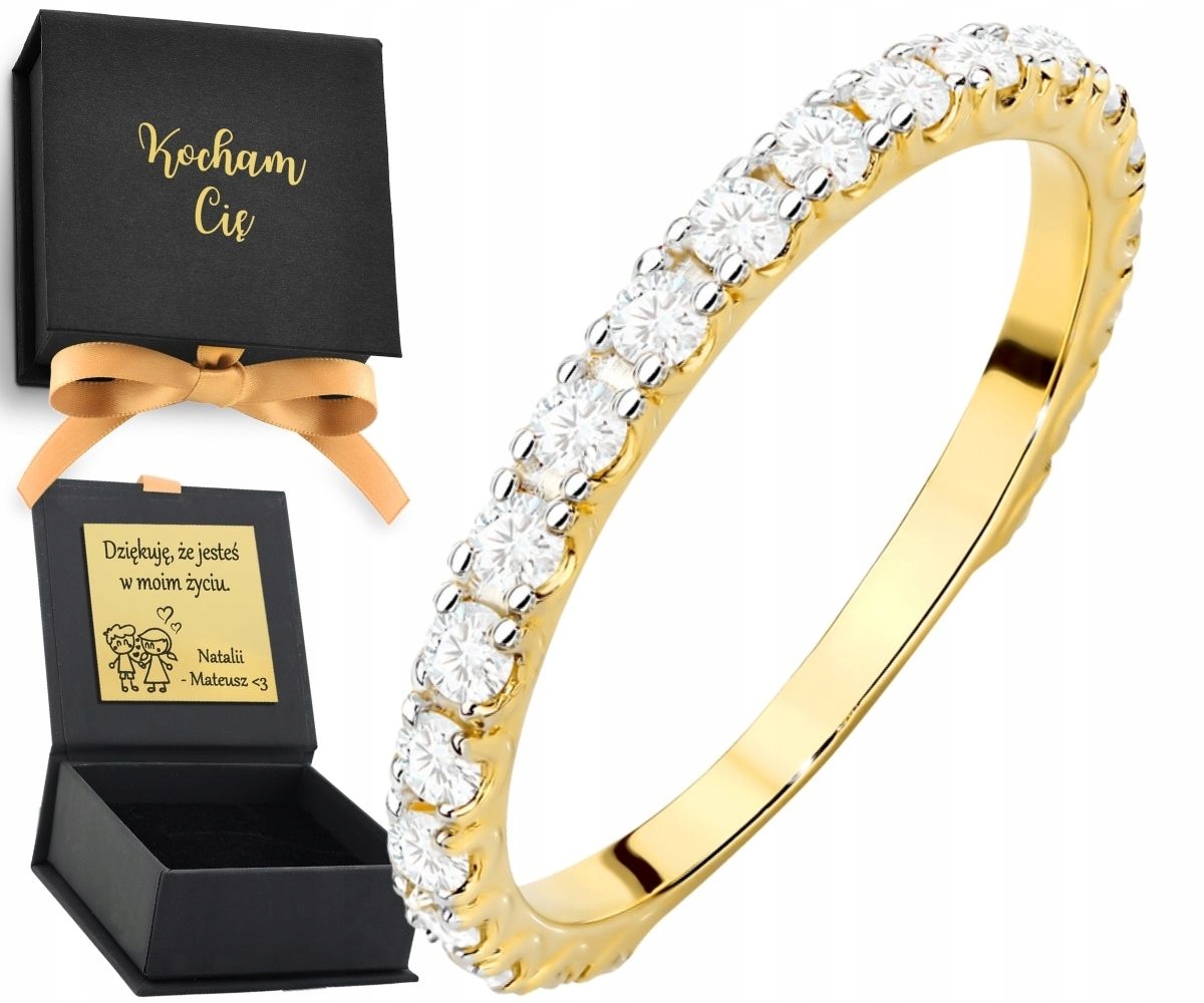 Prstýnek Vyzdobený zirkony Prsten Zkouška Zlatá 585