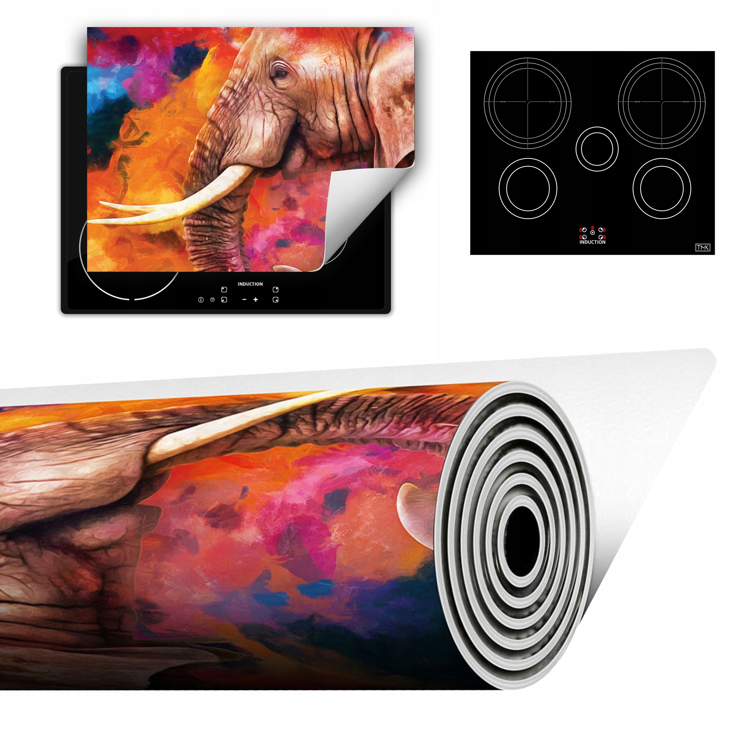 Vinylová Podložka Do Kuchyně Více Místa 70x52 barevná slon