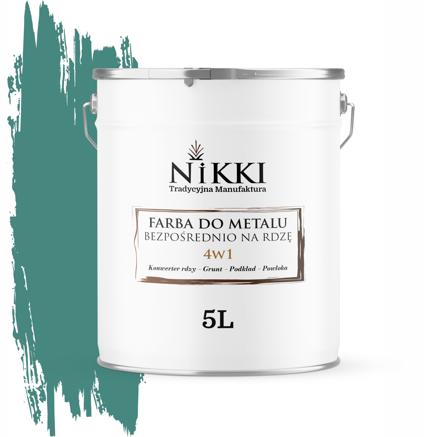 Farba Na Kov Priamo Na Hrdzu Pozinkovaná 4v1 Mätová Tyrkysová Ral 6033 Mat 5L