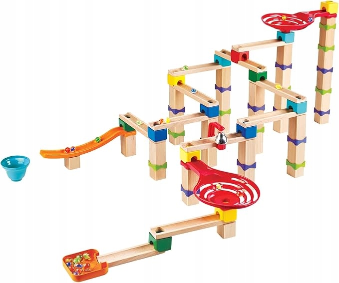 Hape Tricks Twists Tor Kulkowy Drewniany 128el 40 Kulek Dzwonek dla Dzieci