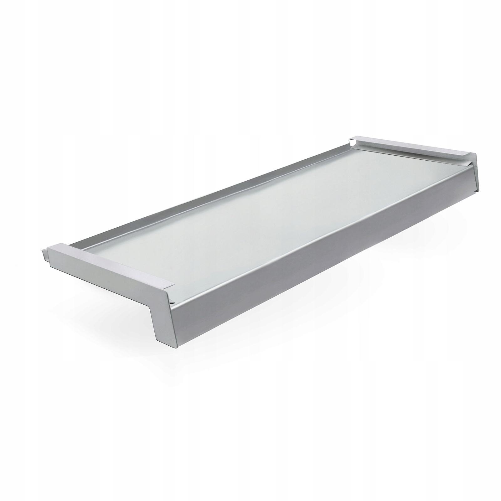 Vnější parapet Ocel Ocelový, Alu krytky šířka 35 cm délka 120 cm Stříbrná