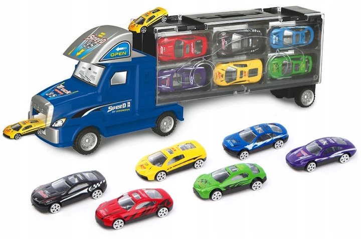 Auto LAWETA Tir WALIZKA 6x Resoraki Auta WYRZUTNIA Płeć chłopcy