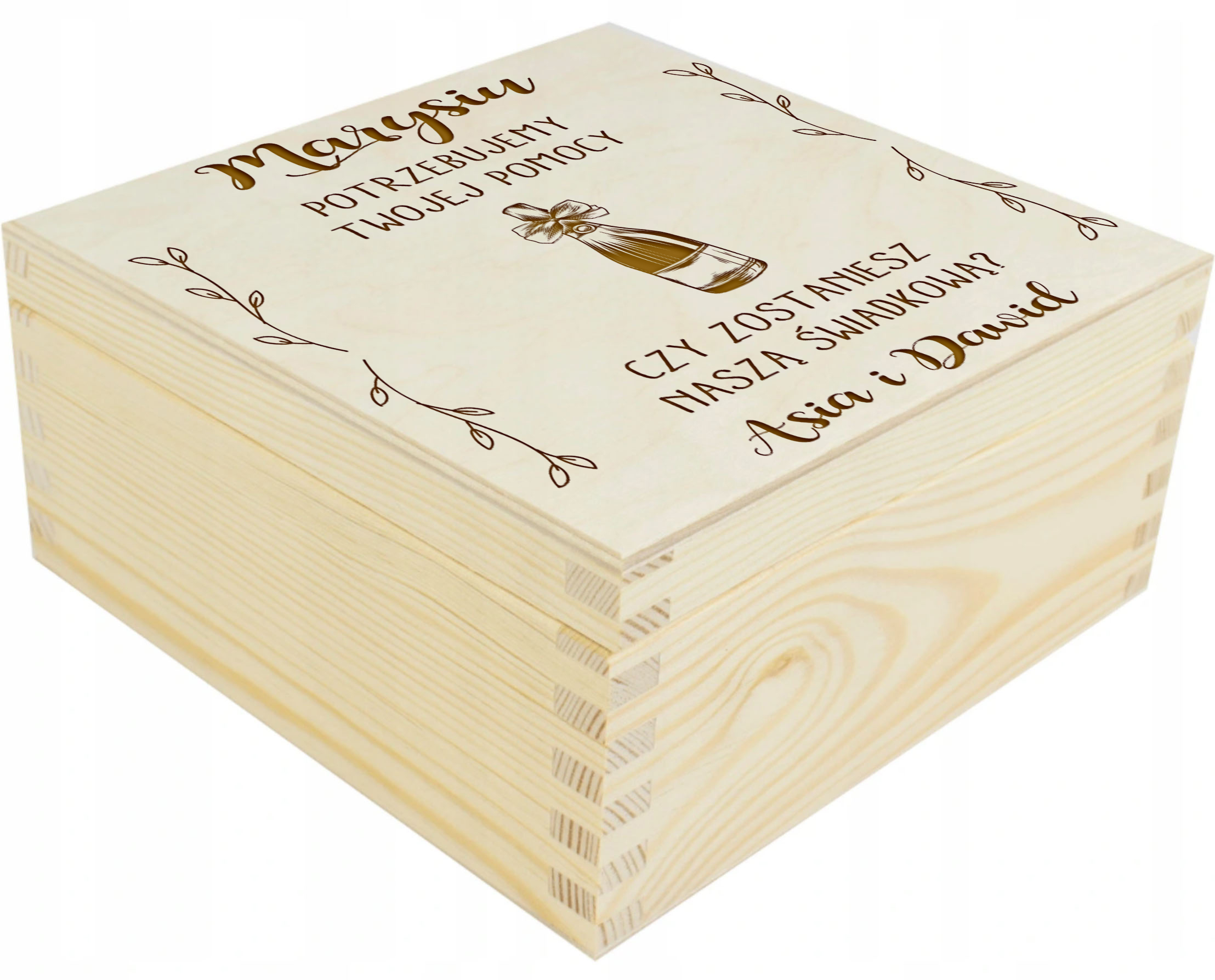 Zaproszenie Dla Świadków Na Ślub - pudełko Szerokość produktu 16.5 cm