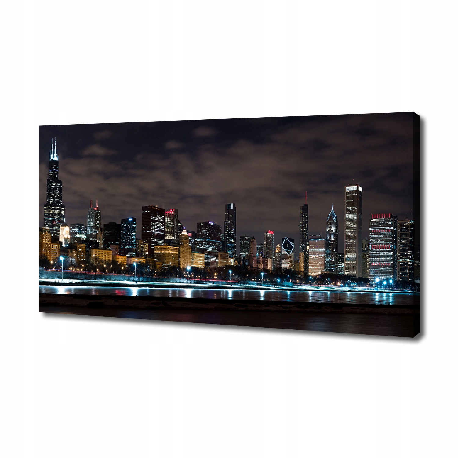 

Foto obraz duży na płótnie Chicago nocą 140x70 cm