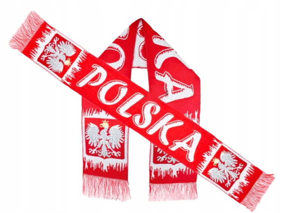 SZALIK KIBICA *POLSKA* TKANY 148x20 CM REPREZENTACJA POLSKI,