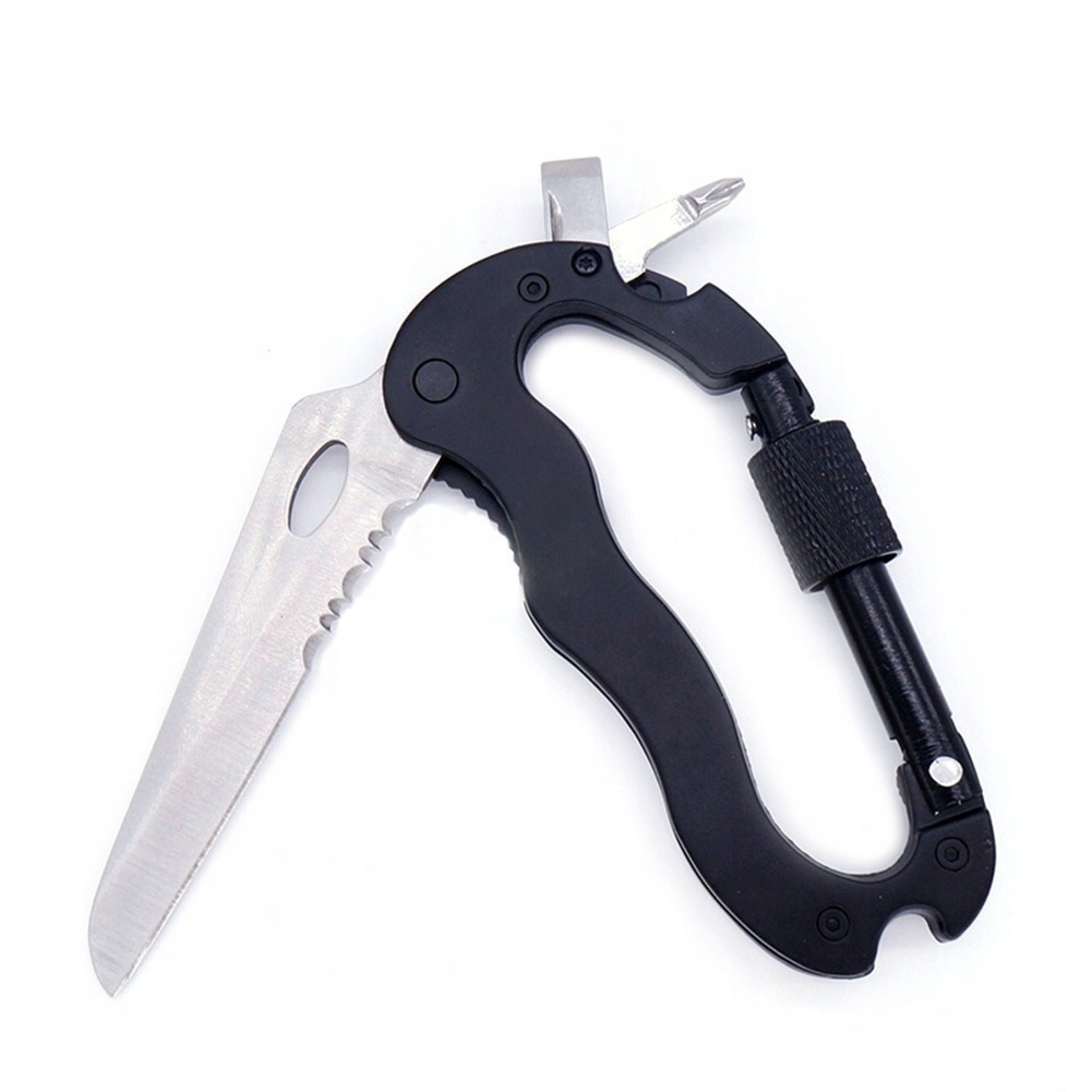 

karabińczyk multitool brelok duży nóż survival 6w1