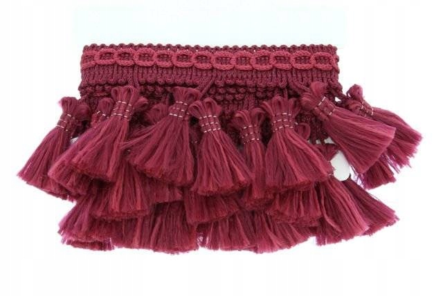 Páska lemovka třásněmi třásně vínová 55mm 25m