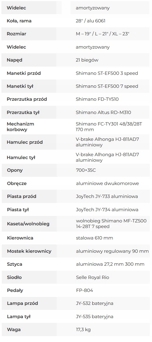 Rower Romet Wagant 1 23"XL/Srebrno-niebieski/2022 Rozmiar ramy 23 cale