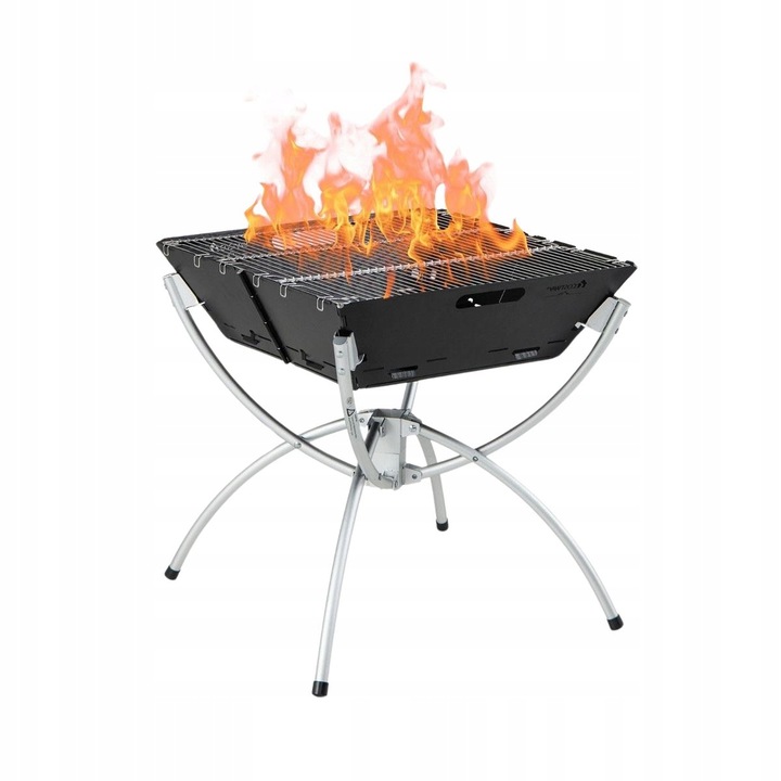 Skladací záhradný kempingový gril s roštom prenosný 45x45x49 cm